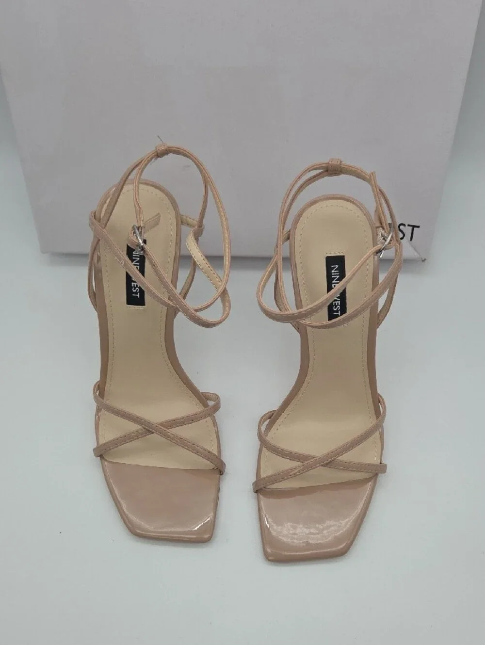 Nine West Beige Strappy High Heel Sandals